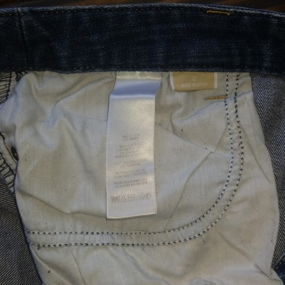 Michael Kors Gold Metal Logo Flare Jeans | Sz 12 - Picture 4 of 4